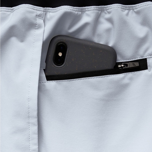 Mens Swim Trunks FABLETICS The Franchise Shorts Light Grey Black Athletic Shorts - Picture 5 of 10